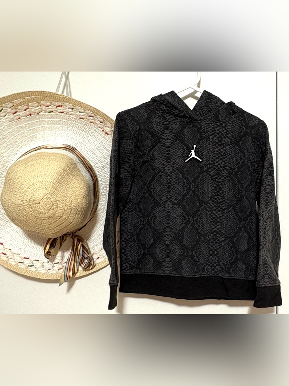 Jordan Black Snake-Print Hoodie with White Jumpman